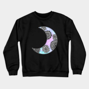 Crescent Moon Mandala Galaxy Crewneck Sweatshirt